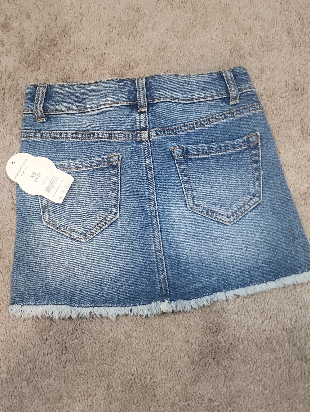 Wonder Nation Denim Mini Skirt with Frayed Hem XS (4-5)